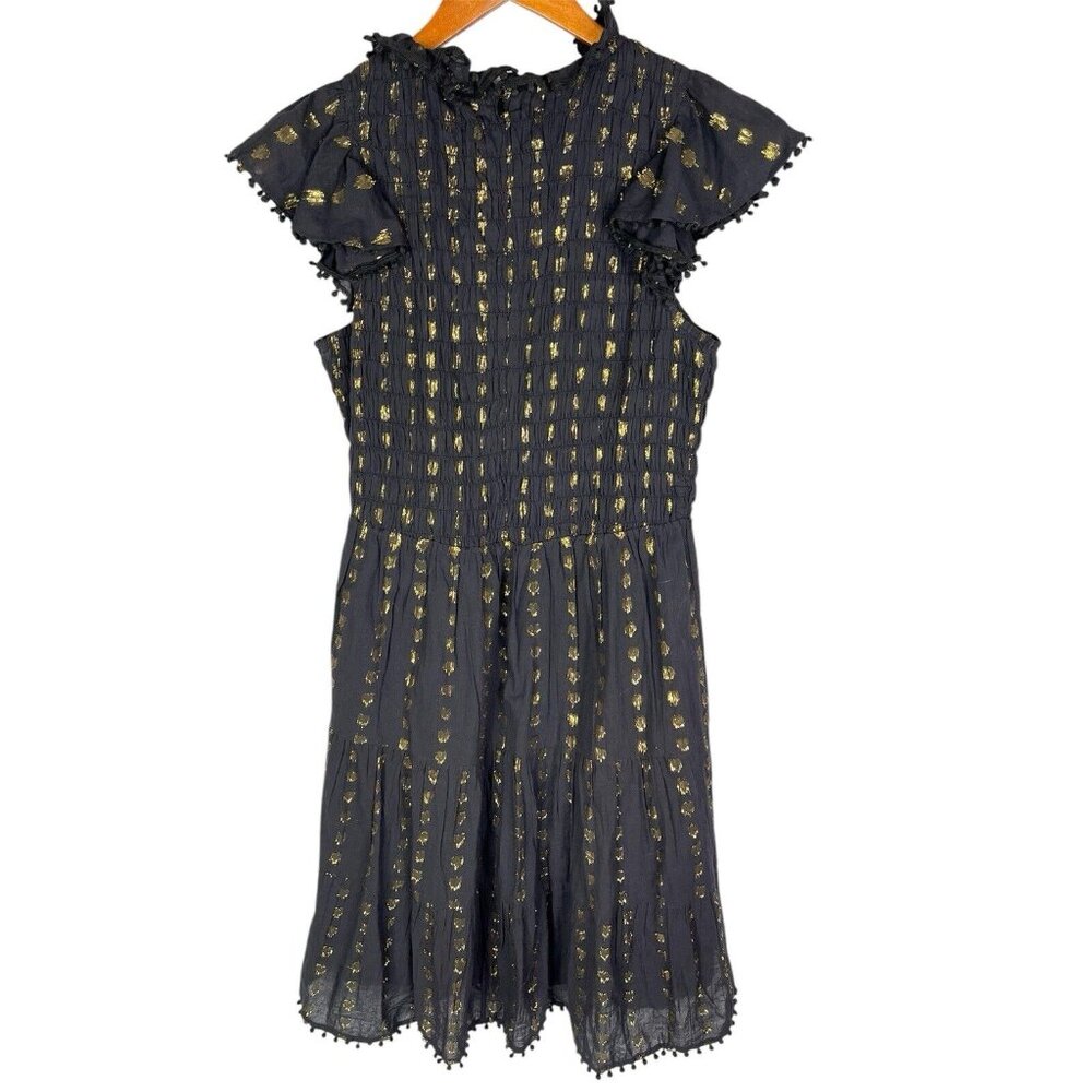 SEA NEW YORK Women's Black Gold Fleck Laura Cap Sleeve Dress NWT Size 4 - Picture 6 of 6